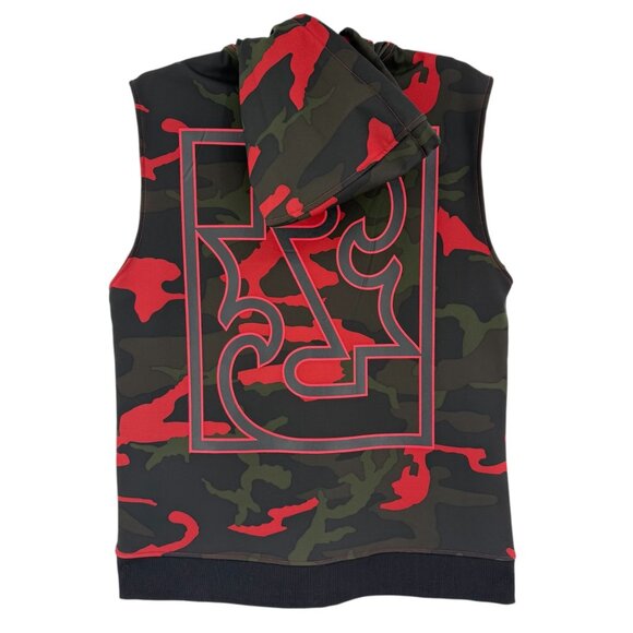 NEW WITH DEFECT Rock Revival Men Black/Red/Green Camouflage Hoodie Vest Jacket M - Picture 4 of 13